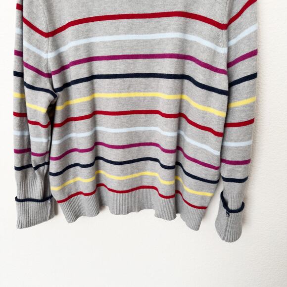 [La Ligne x Target] Gray Rainbow Striped Long Sleeve Crew Neck Sweater Size 2X - Picture 9 of 12